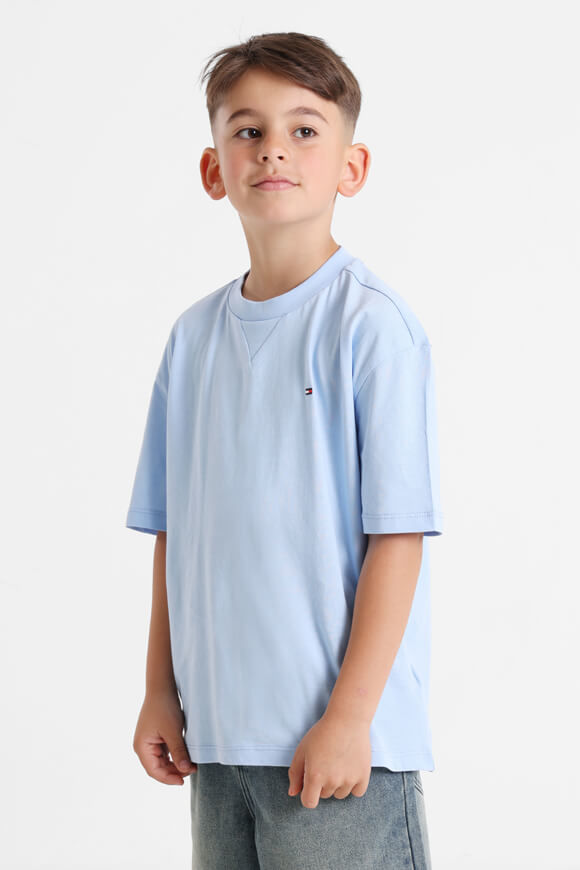 Tommy Hilfiger Kids Essential Cotton T-Shirt | Vessel Blue | Jungen  | 10 von Tommy Hilfiger Kids