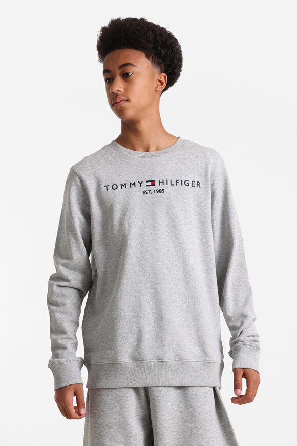 Tommy Hilfiger Kids Essential Sweatshirt | Light Grey Heather | Jungen  | 12 von Tommy Hilfiger Kids