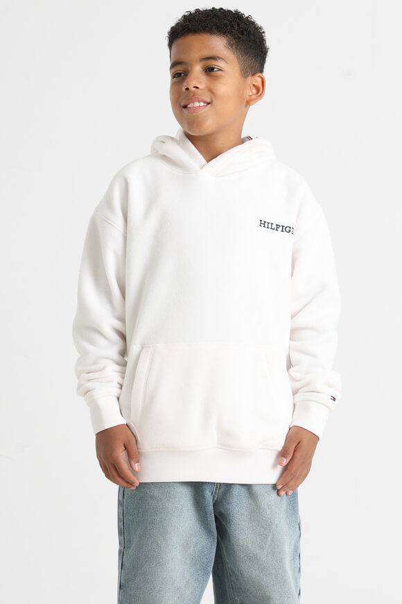 Tommy Hilfiger Kids Fleece Kapuzensweater | Ancient White | Jungen  | 12 von Tommy Hilfiger Kids