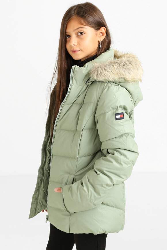 Tommy Hilfiger Kids Puffer Daunenjacke | Dusty Sage | Mädchen  | 14 von Tommy Hilfiger Kids