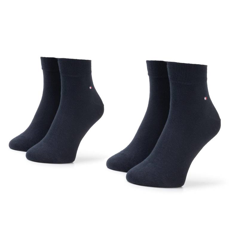 2er-Set niedrige Herrensocken Tommy Hilfiger 342025001 Dunkelblau von Tommy Hilfiger