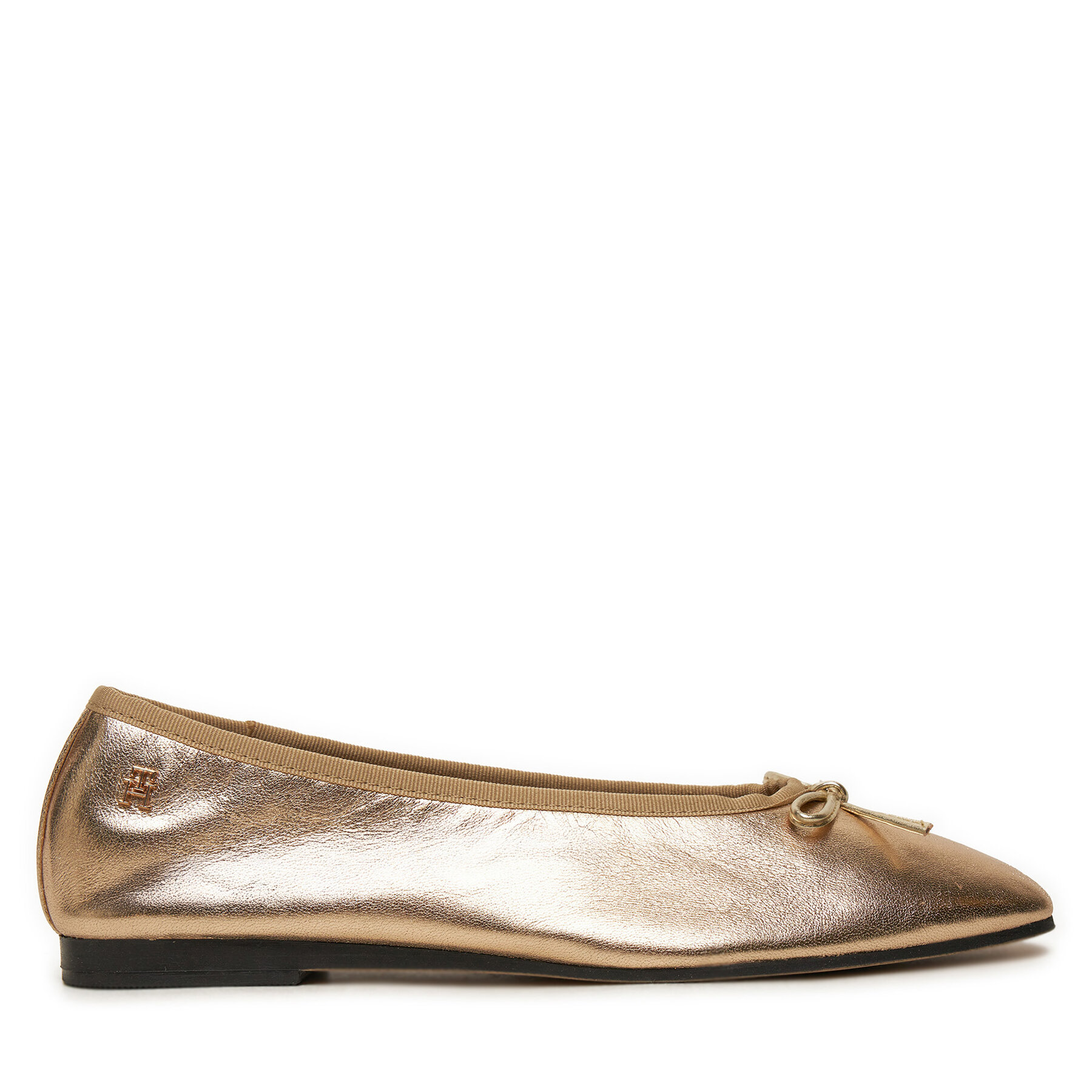 Ballerinas Tommy Hilfiger Ballerina Soft Leather Metallic FW0FW08452 Goldfarben von Tommy Hilfiger