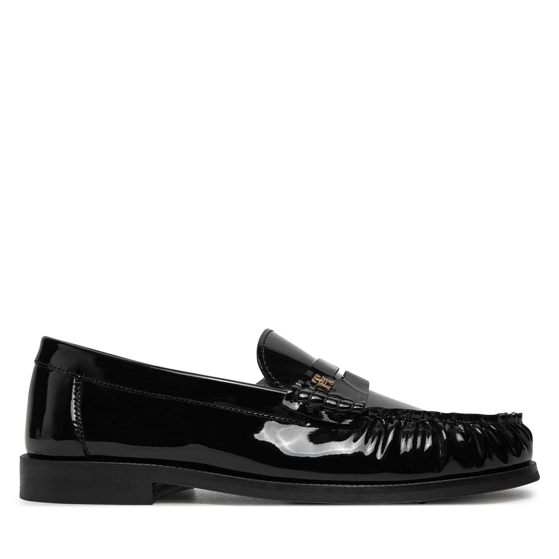 Ballerinas Tommy Hilfiger Loafer Mit Label-Detail FW0FW08565 Schwarz von Tommy Hilfiger