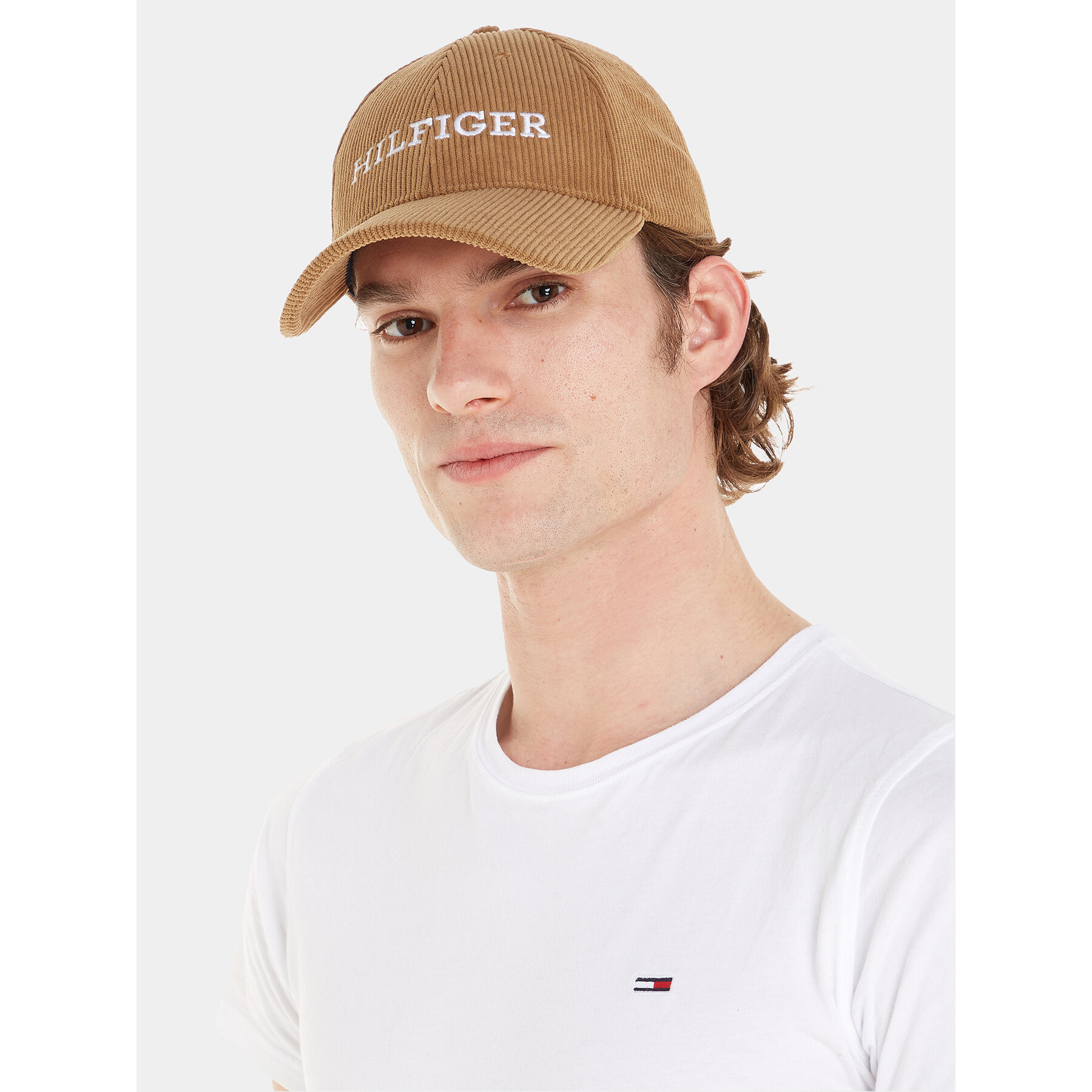 Cap Tommy Hilfiger Monotype Cordoroy Cap AM0AM11990 Beige von Tommy Hilfiger