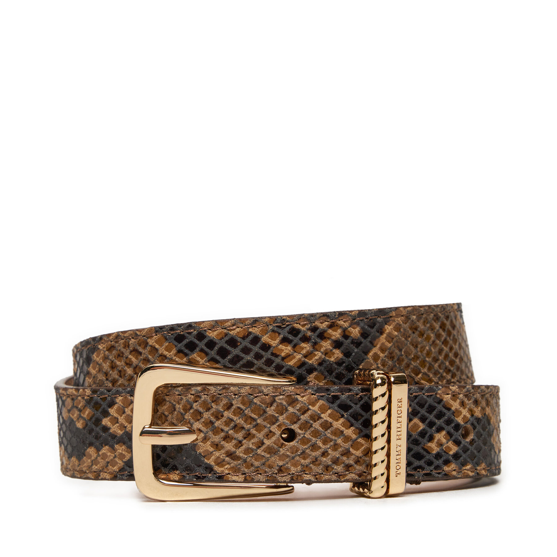 Damengürtel Tommy Hilfiger Luxe Python AW0AW16610 Braun von Tommy Hilfiger