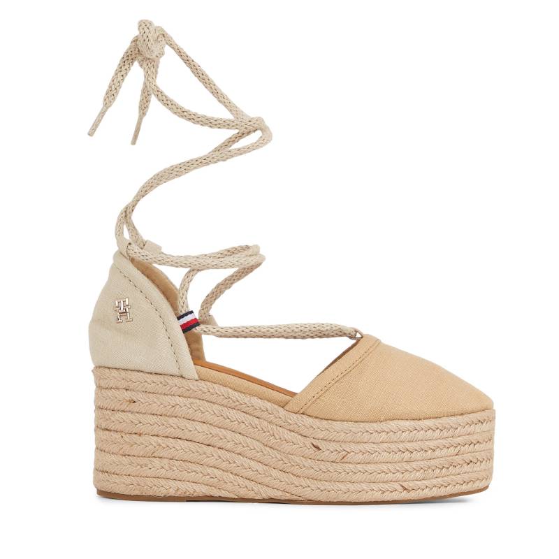 Espadrilles Tommy Hilfiger Closed Toe Linen Flatform FW0FW07746 Beige von Tommy Hilfiger