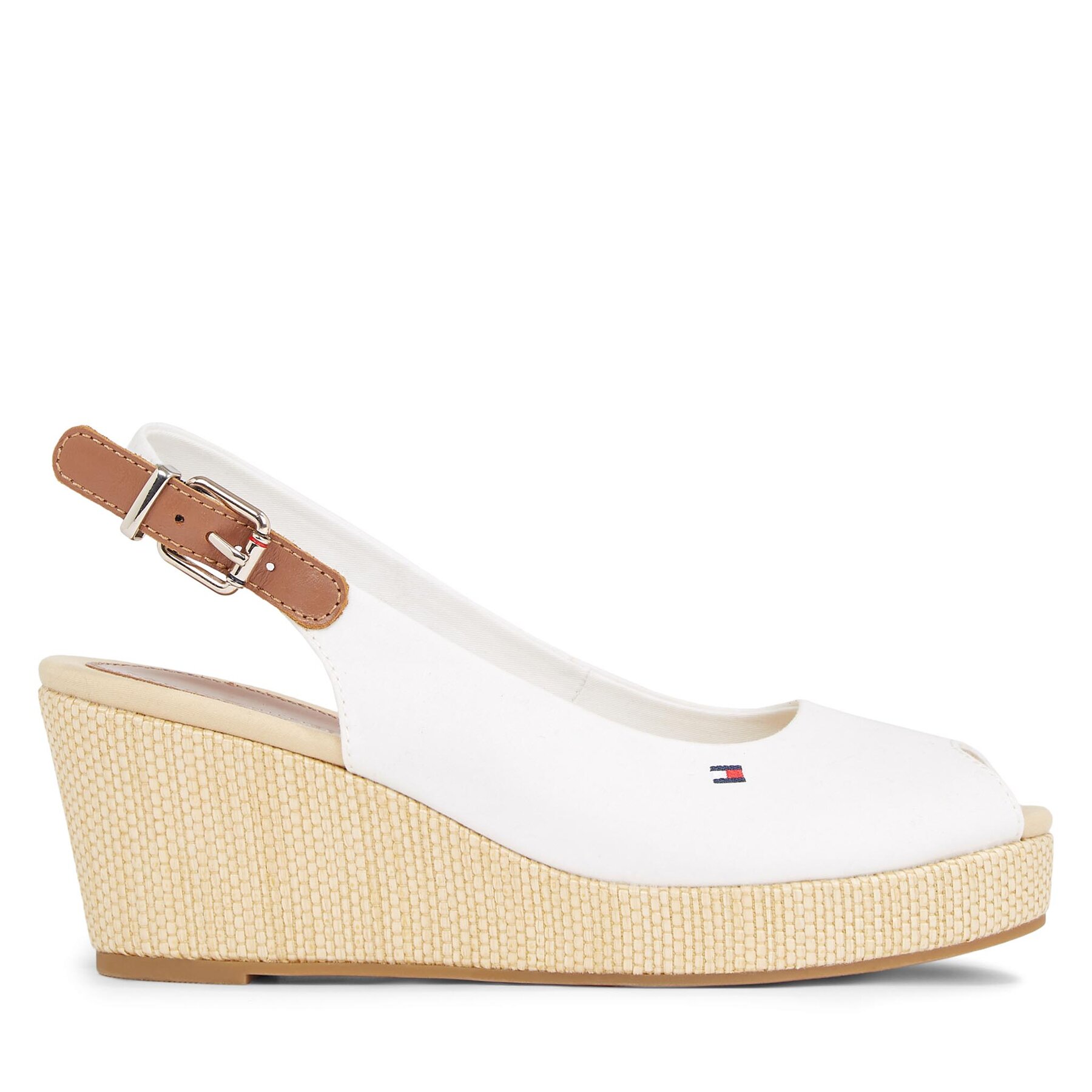 Espadrilles Tommy Hilfiger Iconic Elba Sling Back Wedge FW0FW04788 Écru von Tommy Hilfiger