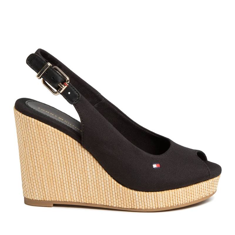 Espadrilles Tommy Hilfiger Iconic Elena Sling Back Wedge FW0FW04789 Schwarz von Tommy Hilfiger