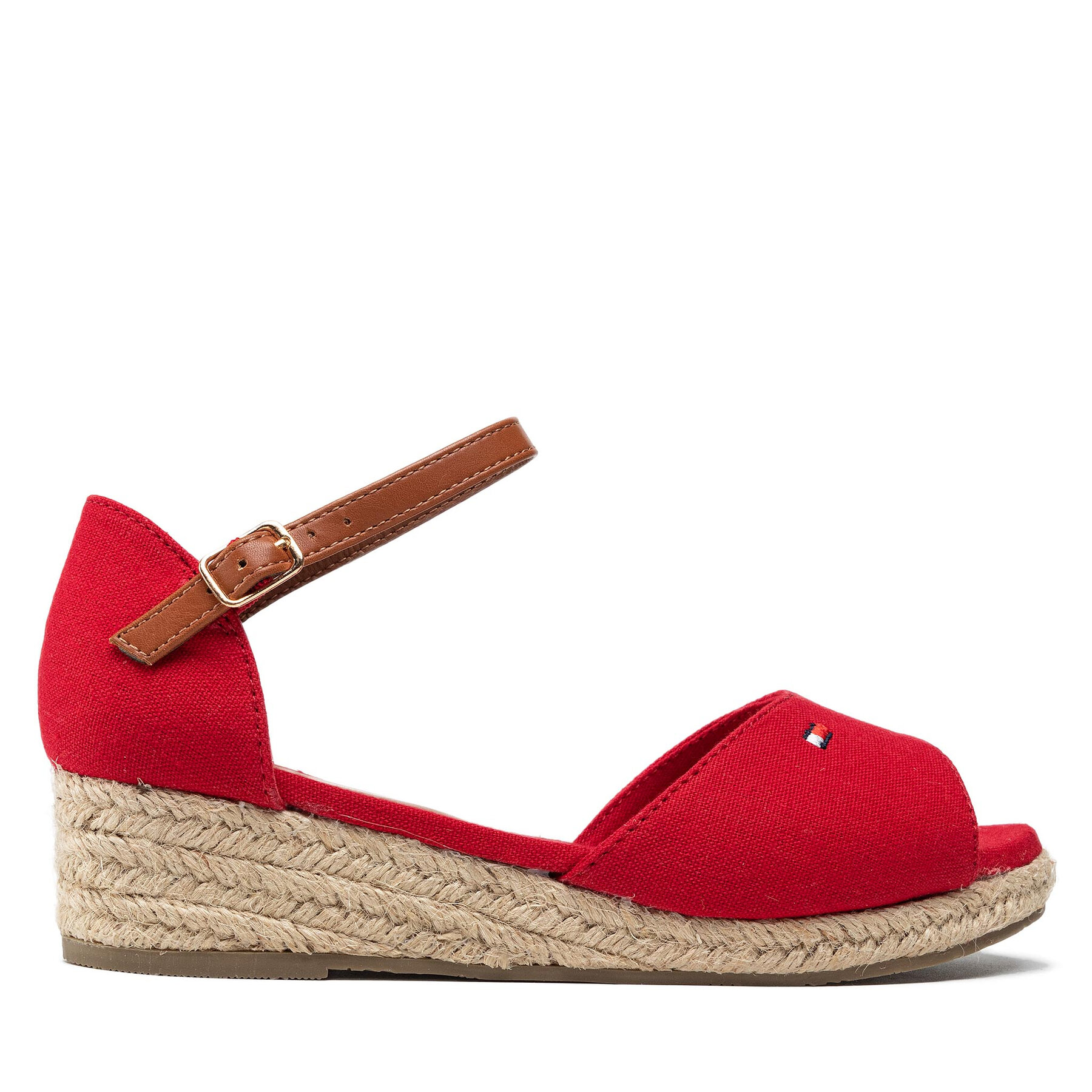 Espadrilles Tommy Hilfiger Rope Wedge Sandal T3A7-32185-0048 S Rot von Tommy Hilfiger