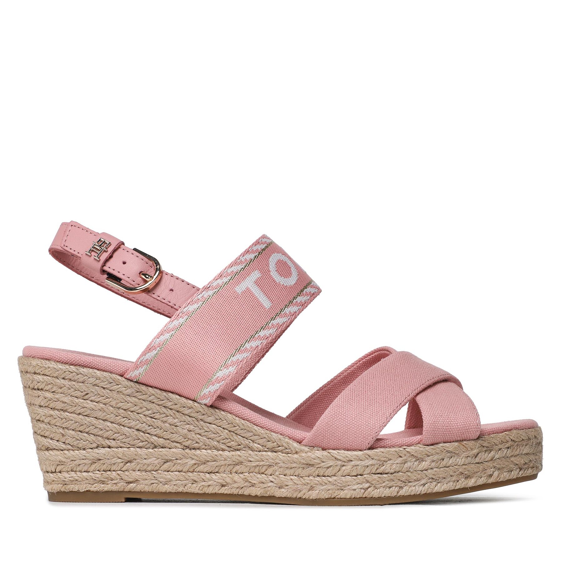 Espadrilles Tommy Hilfiger Seasonal Webbing Mid Wedge FW0FW07091 Rosa von Tommy Hilfiger