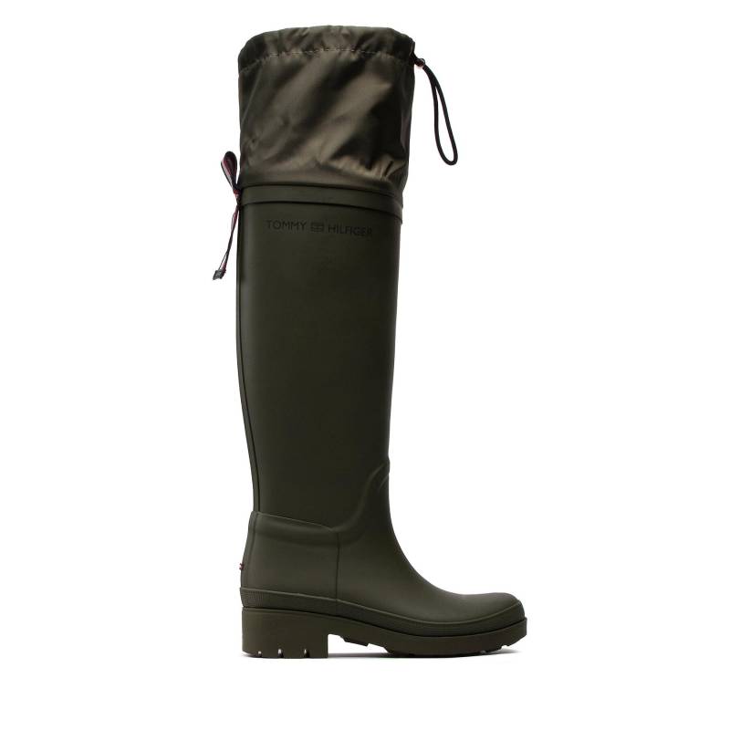 Gummistiefel Tommy Hilfiger Overknee Rainboot FW0FW06778 Khakifarben von Tommy Hilfiger