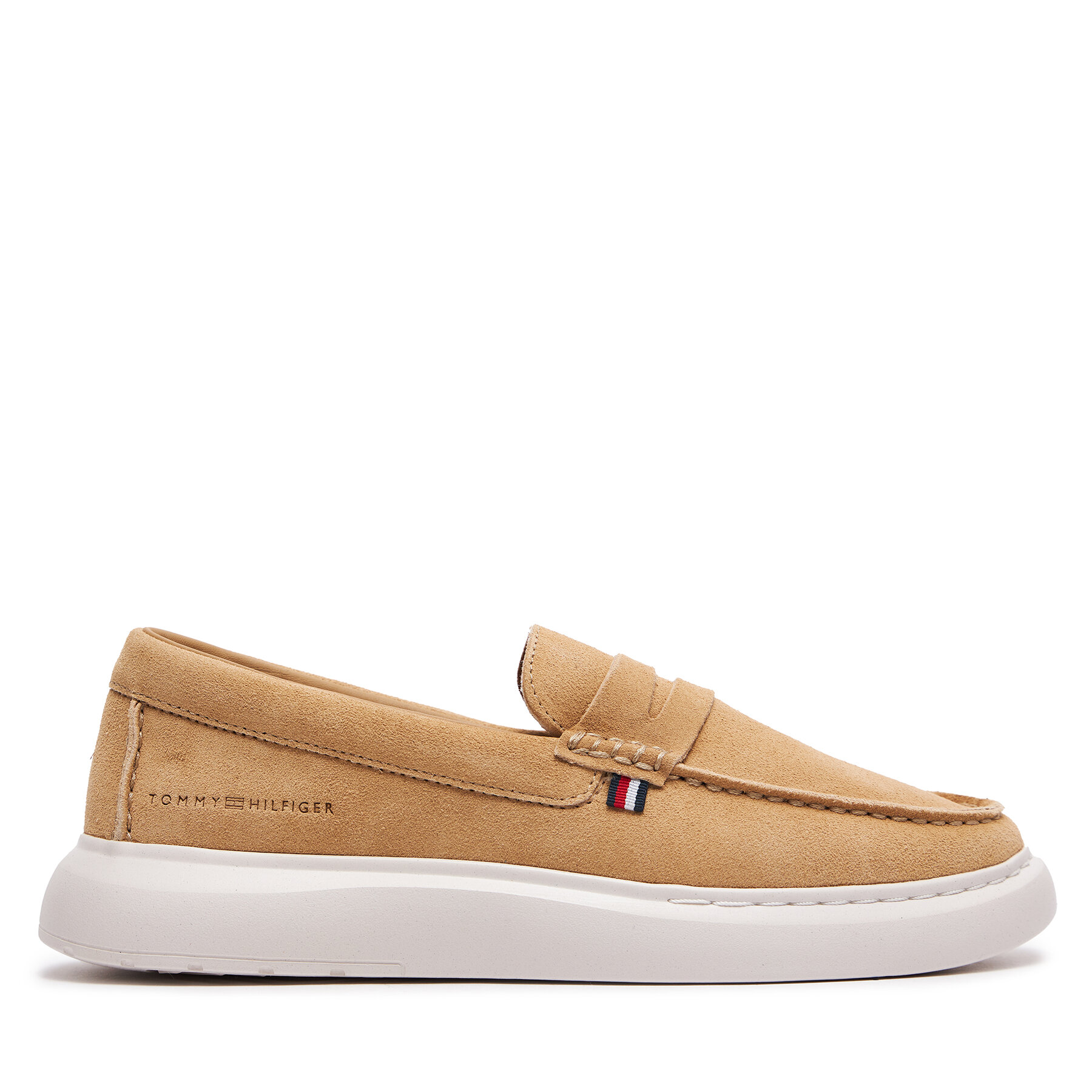 Halbschuhe Tommy Hilfiger Hilfiger Suede Hybrid Loafer FM0FM04440 Beige von Tommy Hilfiger