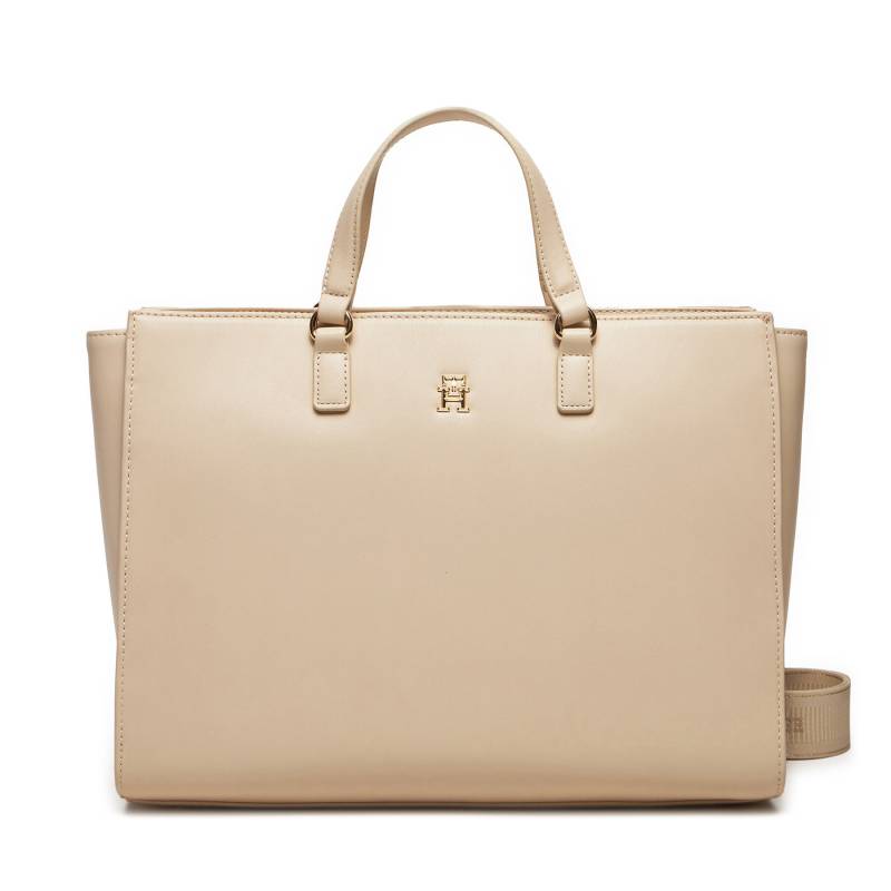 Handtasche Tommy Hilfiger Fresh Satchel AW0AW16681 Beige von Tommy Hilfiger