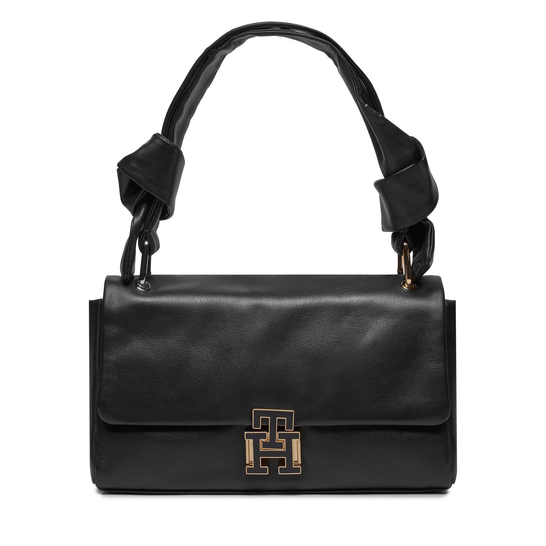 Handtasche Tommy Hilfiger Pushlock Leather AW0AW15685 Schwarz von Tommy Hilfiger