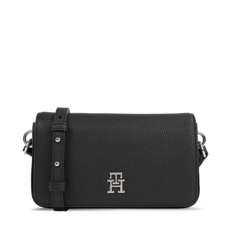 Handtasche Tommy Hilfiger Th Emblem Flap Crossover AW0AW15180 Schwarz von Tommy Hilfiger