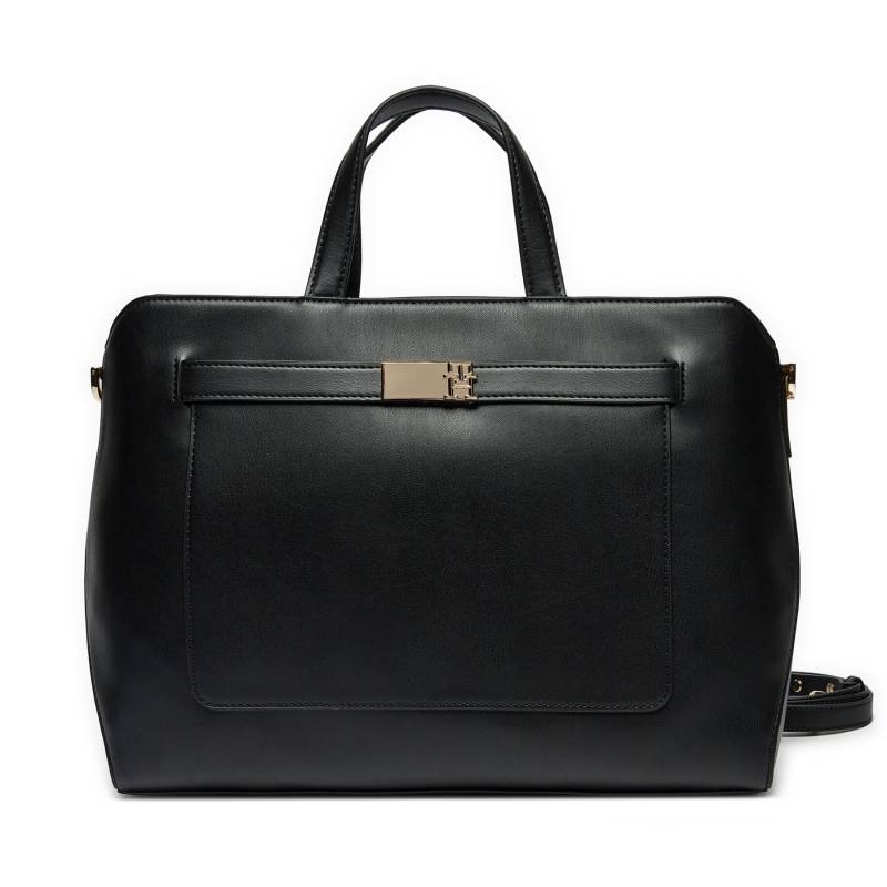 Handtasche Tommy Hilfiger Th Heritage Workbag AW0AW16465 Schwarz von Tommy Hilfiger