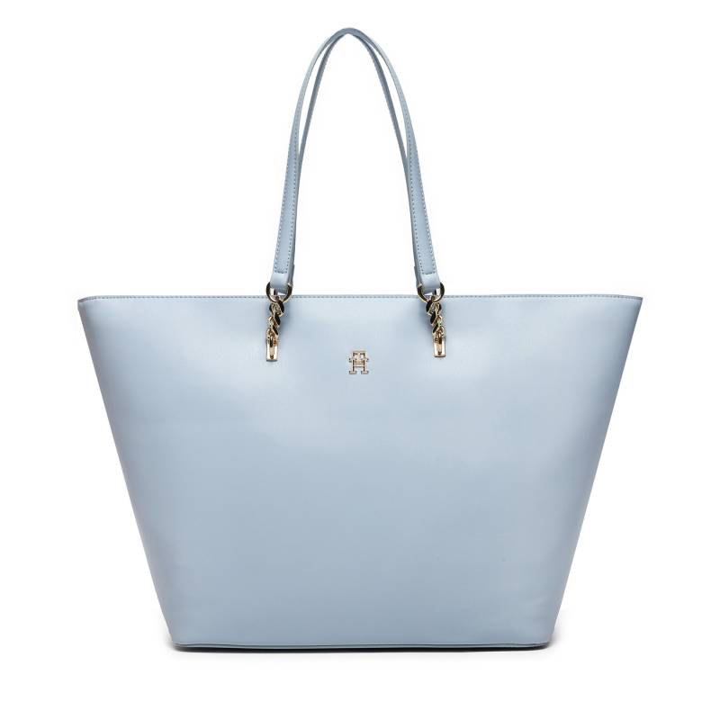 Handtasche Tommy Hilfiger Th Refined Tote AW0AW16112 Himmelblau von Tommy Hilfiger