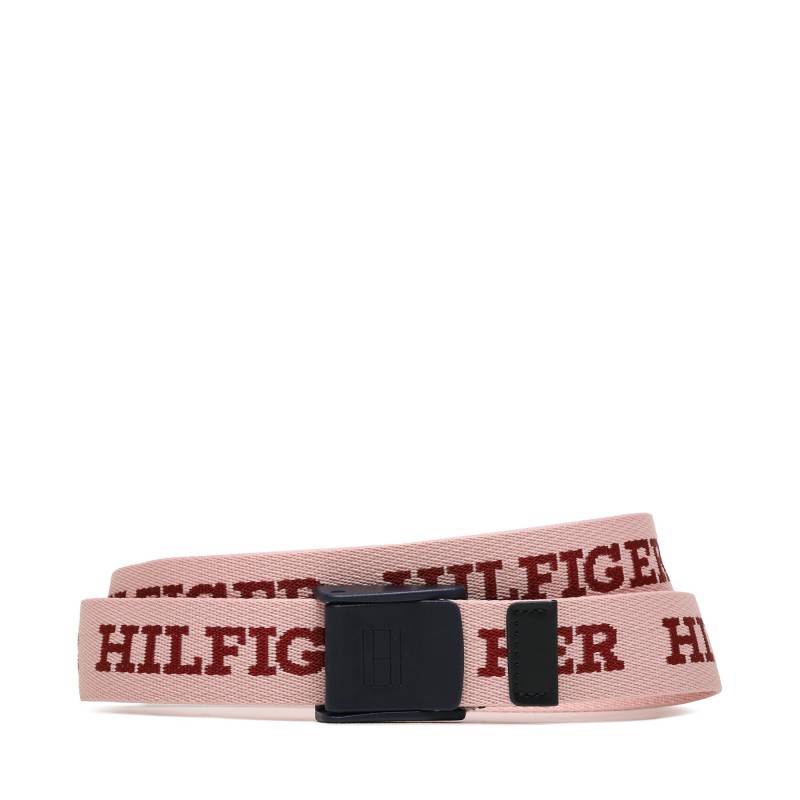 Kindergürtel Tommy Hilfiger Corporate Hilfiger Webbing Belt AU0AU01740 Rosa von Tommy Hilfiger