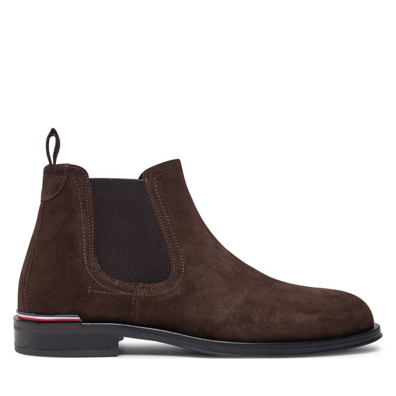 Klassische Stiefeletten Tommy Hilfiger Core Rwb Hilfiger Suede Chelsea FM0FM04757 Braun von Tommy Hilfiger