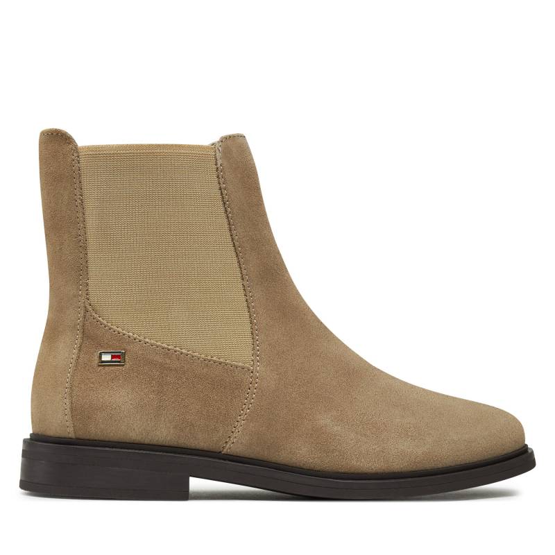 Klassische Stiefeletten Tommy Hilfiger Flag Suede Low Chelsea FW0FW08176 Beige von Tommy Hilfiger