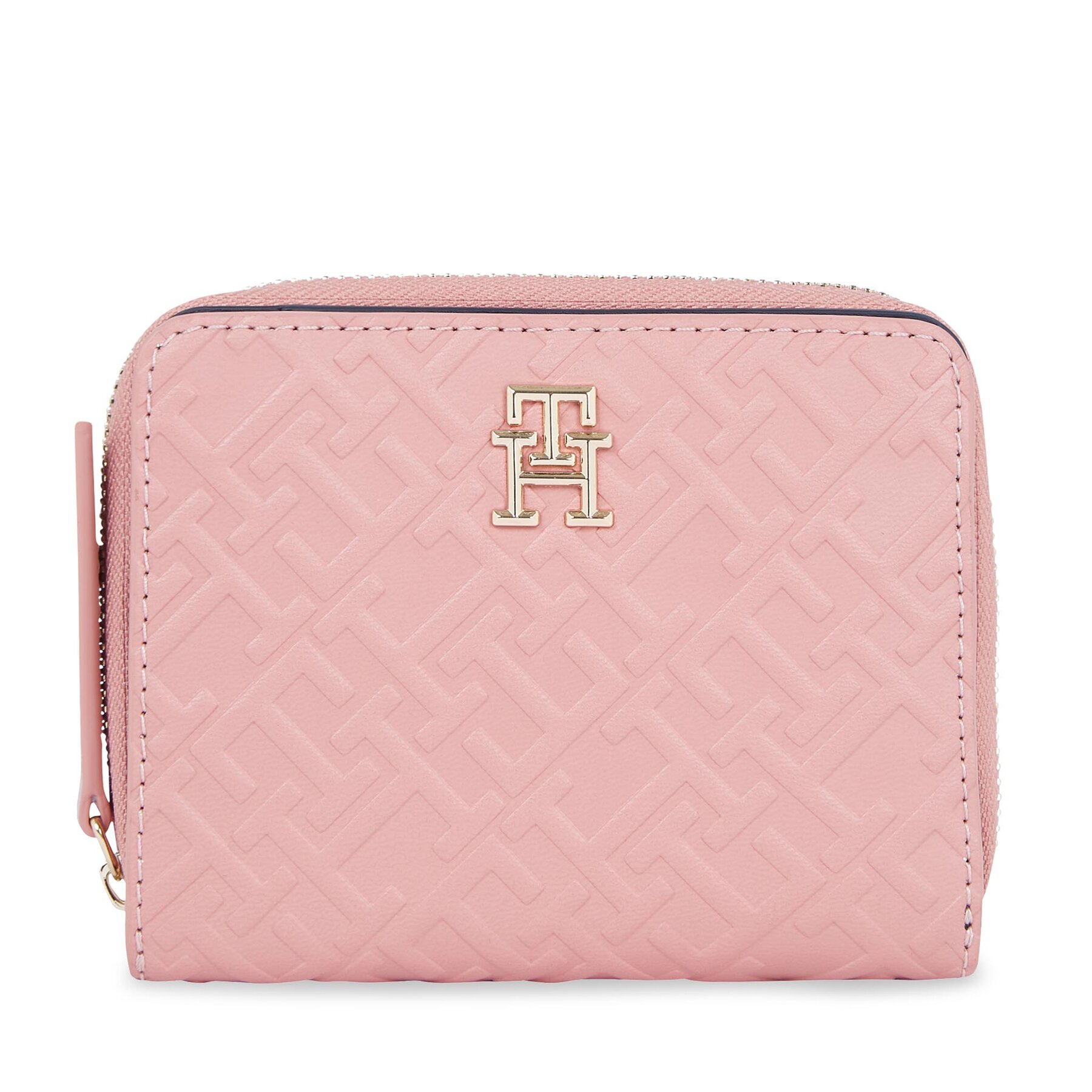 Kleine Damen Geldbörse Tommy Hilfiger Th Refined Med Za Mono AW0AW15755 Rosa von Tommy Hilfiger