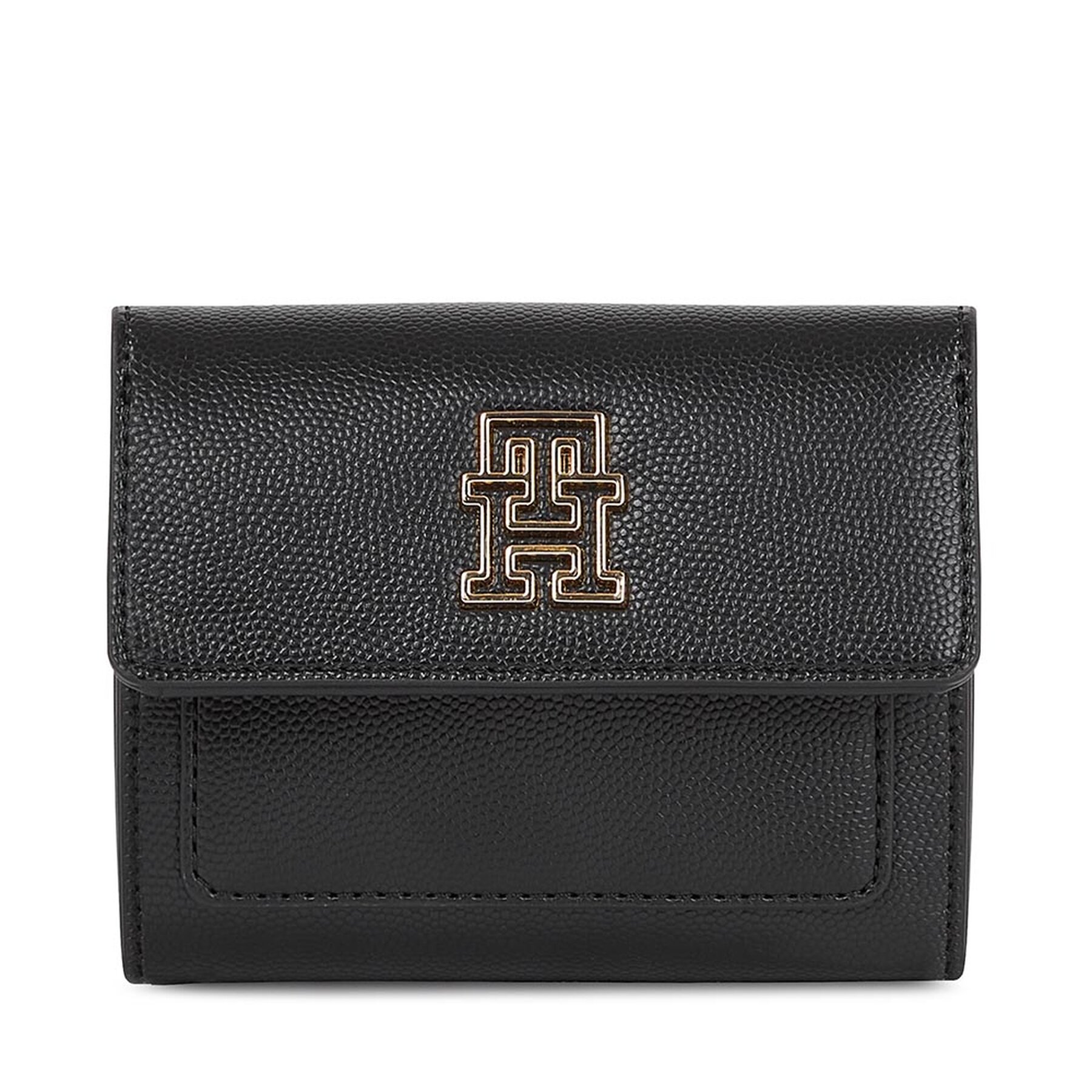 Kleine Damen Geldbörse Tommy Hilfiger Th Timeless Med Flap W Bill AW0AW15258 Schwarz von Tommy Hilfiger