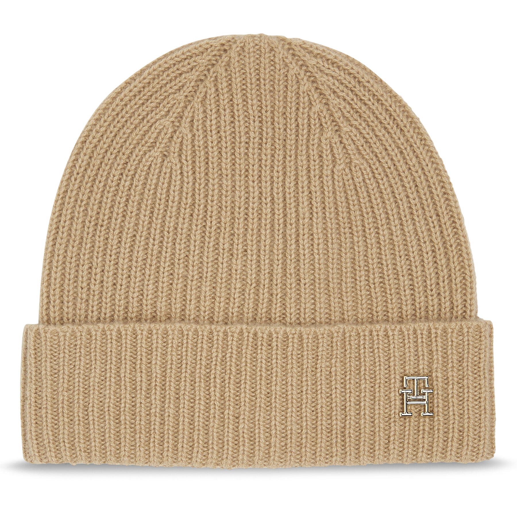 Mütze Tommy Hilfiger Cashmere Chic Beanie AW0AW15321 Beige von Tommy Hilfiger