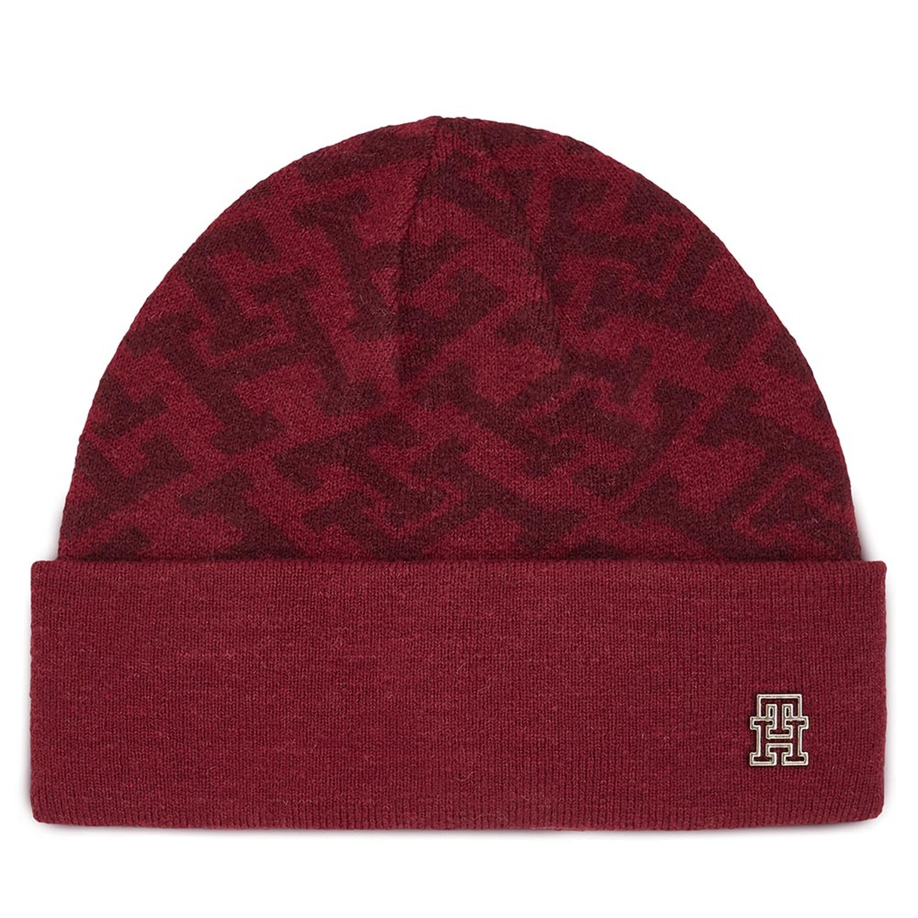 Mütze Tommy Hilfiger Monogram All Over Beanie AW0AW15327 Rot von Tommy Hilfiger