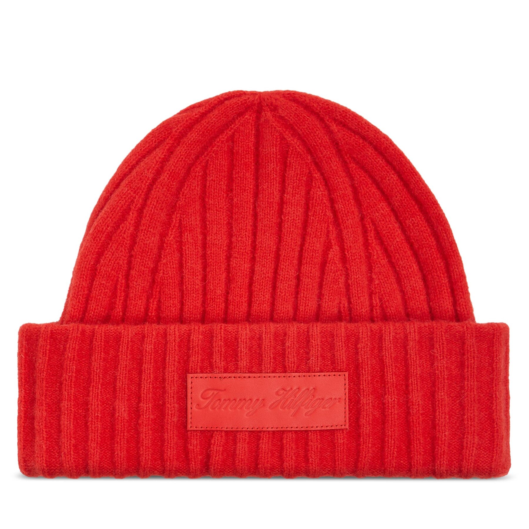 Mütze Tommy Hilfiger Tommy Twist Beanie AW0AW15325 Orange von Tommy Hilfiger