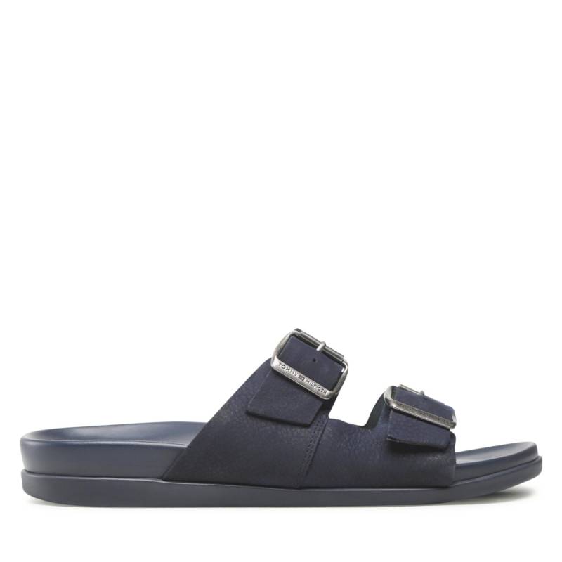 Pantoletten Tommy Hilfiger Hilfiger Nubuck Buckles Sandal FM0FM04459 Dunkelblau von Tommy Hilfiger