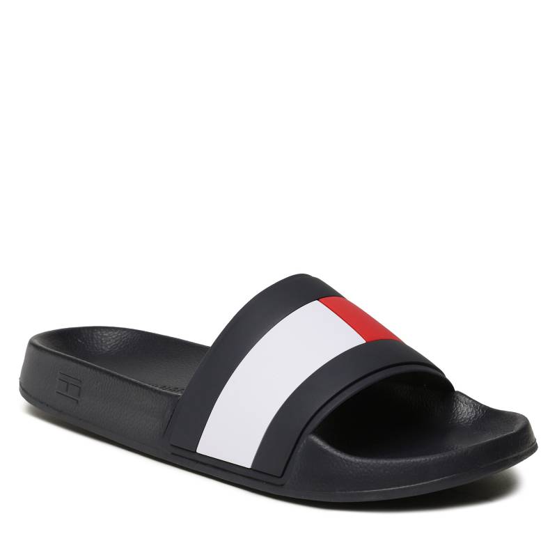 Pantoletten Tommy Hilfiger Rubber Th Flag Pool Slide FM0FM04236 Dunkelblau von Tommy Hilfiger