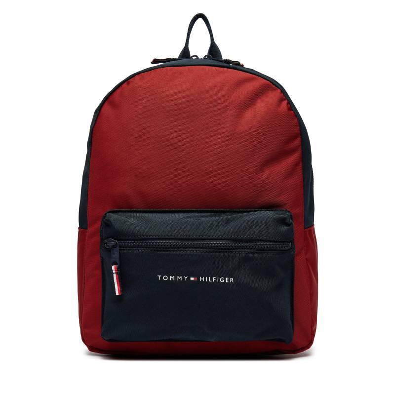 Rucksack Tommy Hilfiger Essential Colorblock Backpack AU0AU01917 Rot von Tommy Hilfiger