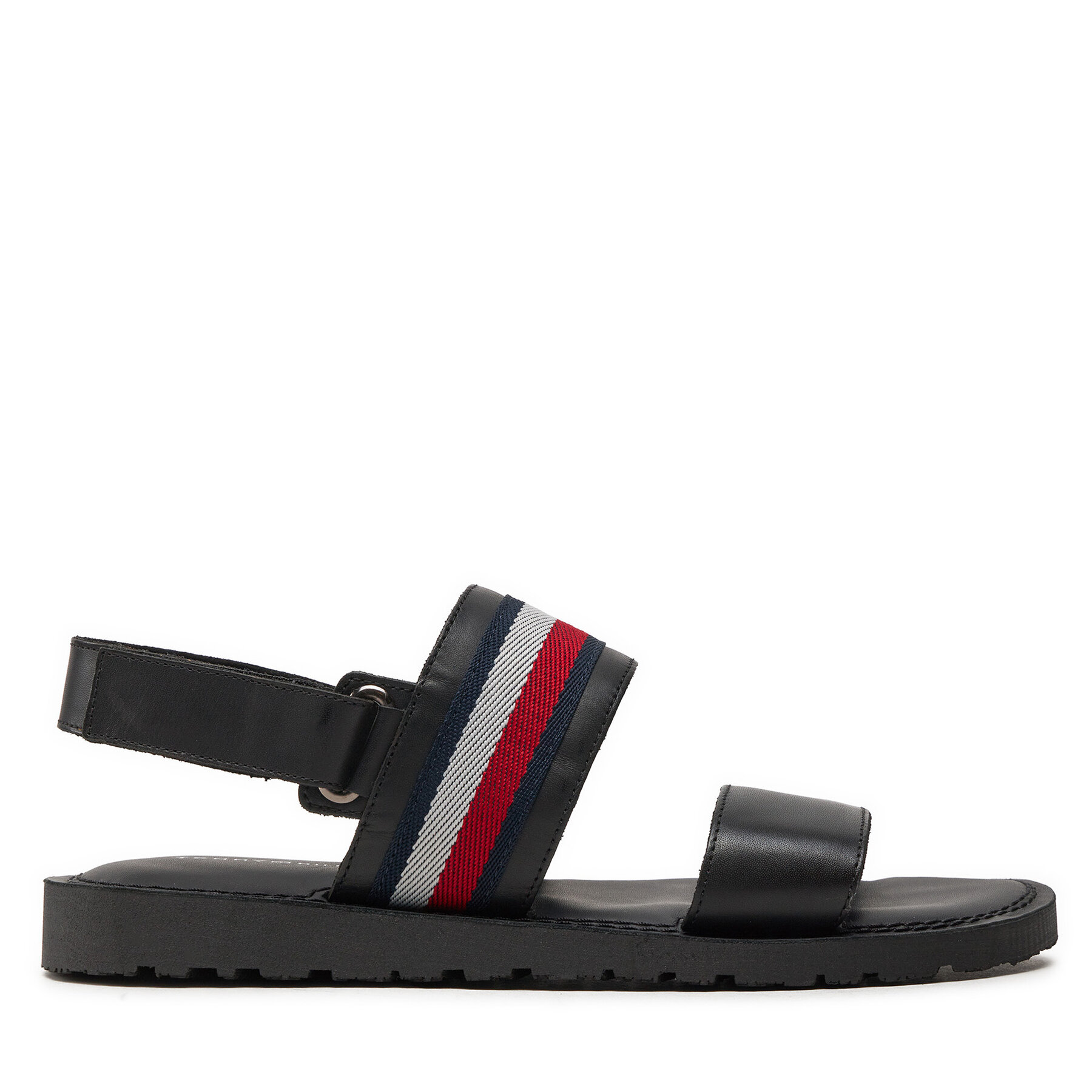 Sandalen Tommy Hilfiger Core Hilfiger Lth Strappy Sandal FM0FM05009 Schwarz von Tommy Hilfiger