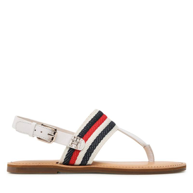 Sandalen Tommy Hilfiger Flat Sandal Corporate FW0FW06988 Écru von Tommy Hilfiger