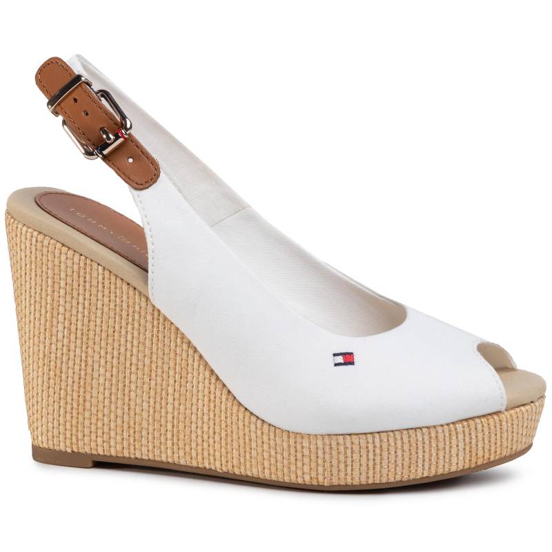 Espadrilles Tommy Hilfiger Iconic Elena Sling Back Wedge FW0FW04789 Écru von Tommy Hilfiger