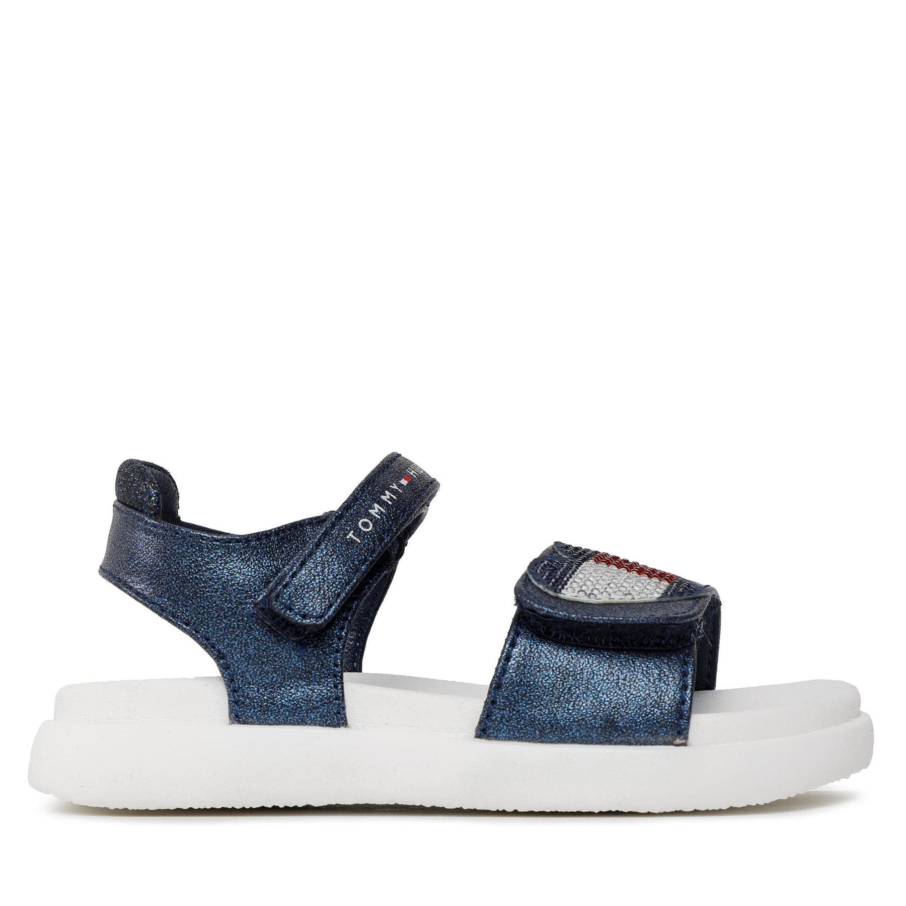 Sandalen Tommy Hilfiger Strass Heart Velcro Sandal T1A2-32752-1367 S Dunkelblau von Tommy Hilfiger