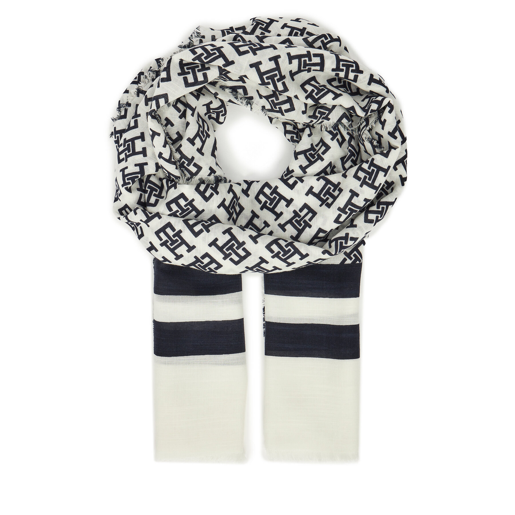 Schal Tommy Hilfiger Beach Summer Mono Scarf AW0AW16030 Écru von Tommy Hilfiger