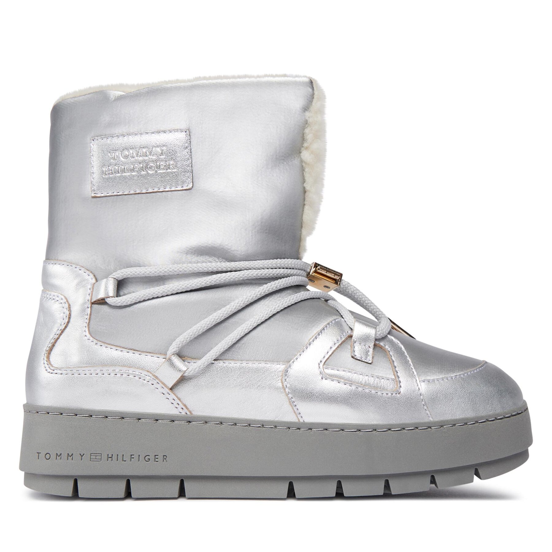 Schneeschuhe Tommy Hilfiger Tommy Essential Silver Snowboot FW0FW07506 Grau von Tommy Hilfiger