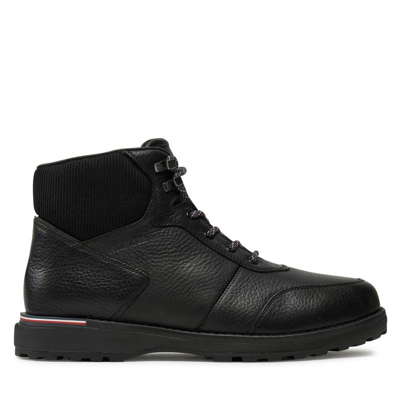 Schnürschuhe Tommy Hilfiger Corporate Warm Outdoor Lth Boot FM0FM05148 Schwarz von Tommy Hilfiger