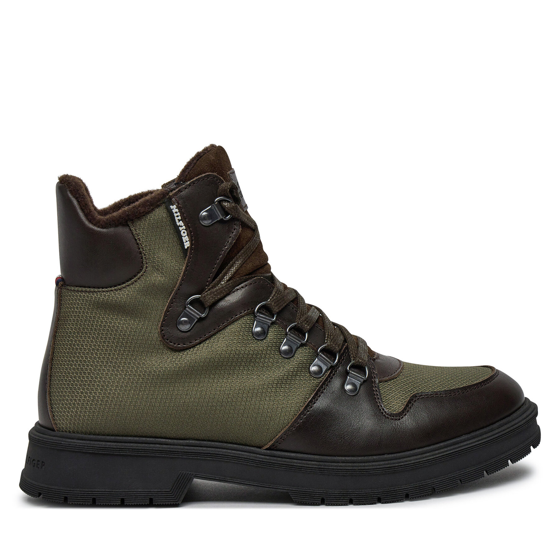 Schnürschuhe Tommy Hilfiger Hilfiger Warm Cordura Mix Boot FM0FM05180 Grün von Tommy Hilfiger