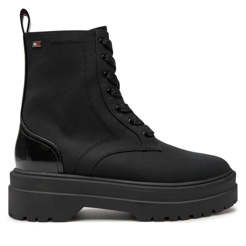 Schnürstiefeletten Tommy Hilfiger Flag Ventile Lace Up Boot FW0FW08287 Schwarz von Tommy Hilfiger