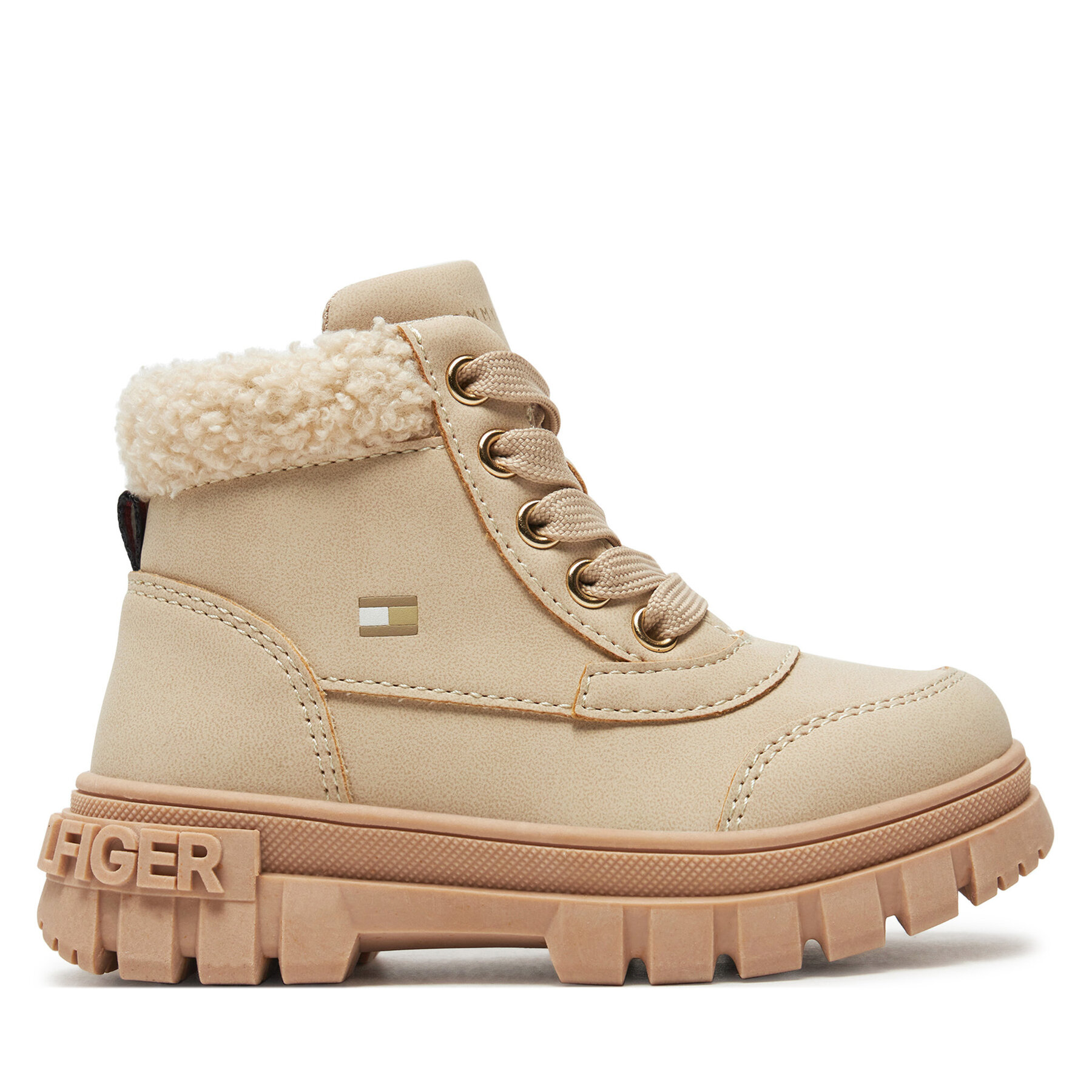 Schnürstiefeletten Tommy Hilfiger Lace-Up Bootie T1A5-33597-1628 M Beige von Tommy Hilfiger