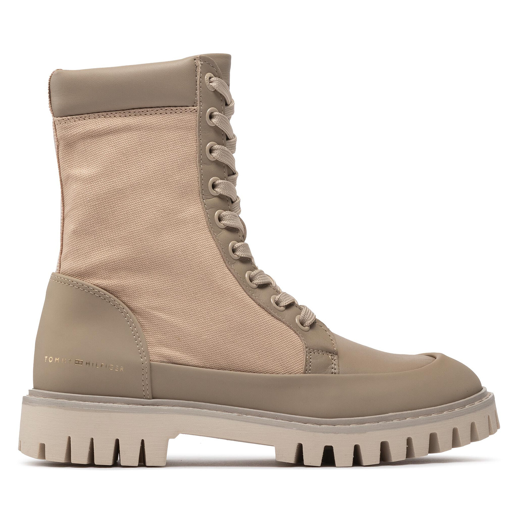 Schnürstiefeletten Tommy Hilfiger Th Casual Lace Up Boot FW0FW06549 Beige von Tommy Hilfiger