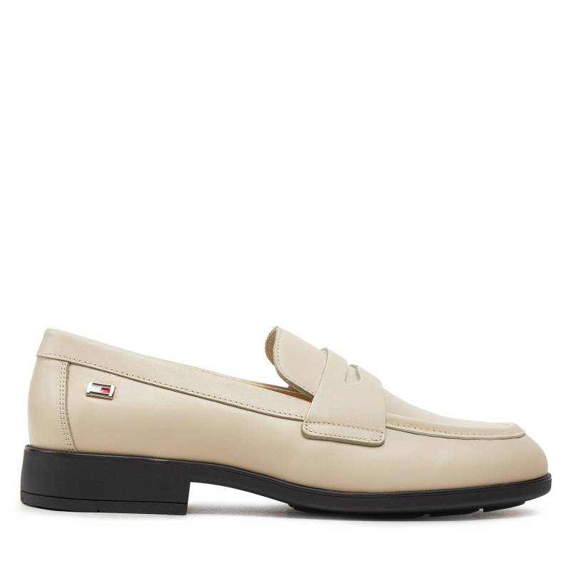 Slipper Tommy Hilfiger Flag Leather Classic Loafer FW0FW08030 Beige von Tommy Hilfiger