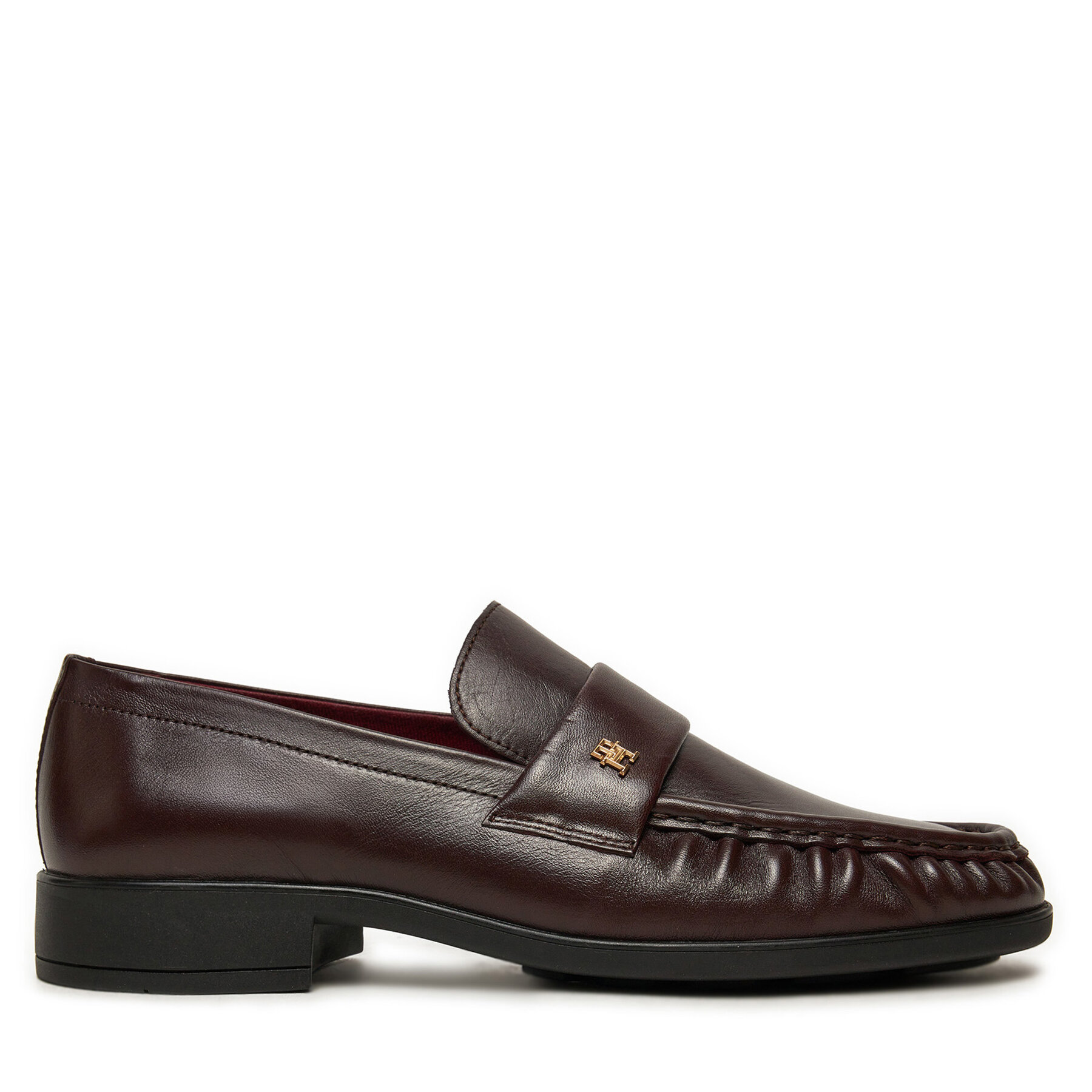 Slipper Tommy Hilfiger Loafer Soft Nappa Pleated Toe FW0FW08362 Dunkelrot von Tommy Hilfiger