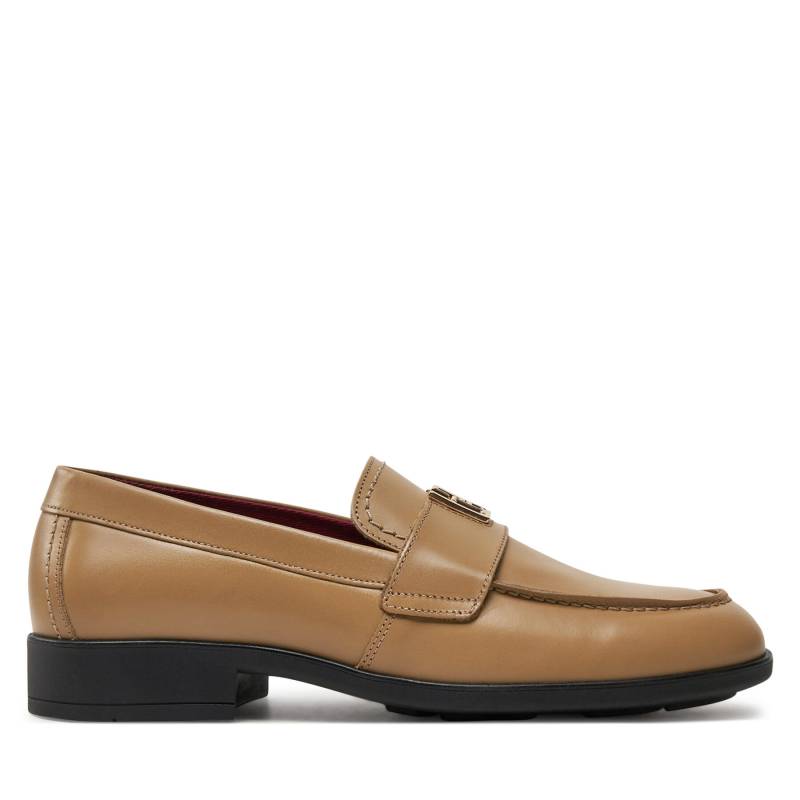 Slipper Tommy Hilfiger Th Leather Classic Loafer FW0FW07961 Khakifarben von Tommy Hilfiger