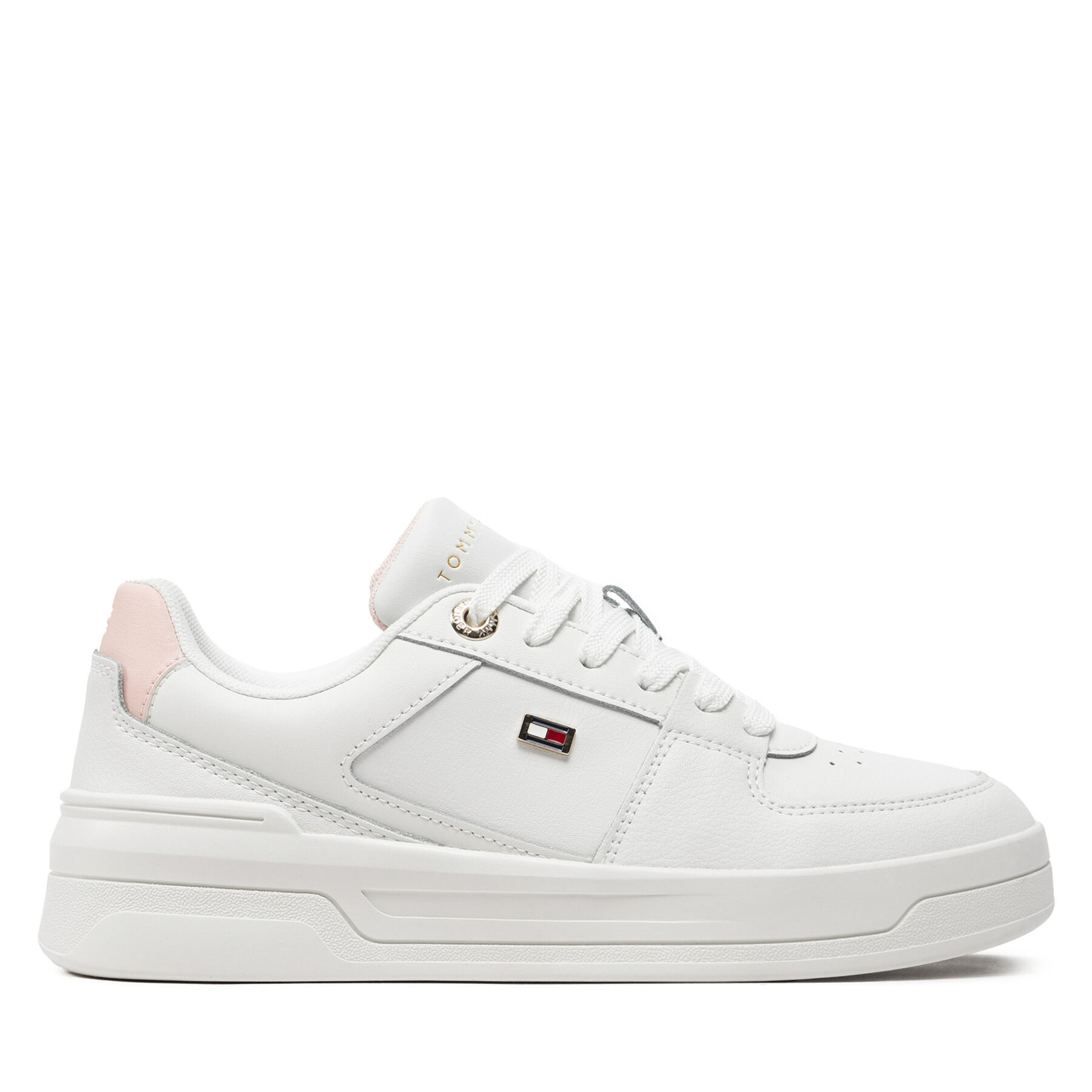 Sneakers Tommy Hilfiger Flag Basket Sneaker FW0FW08081 Écru von Tommy Hilfiger