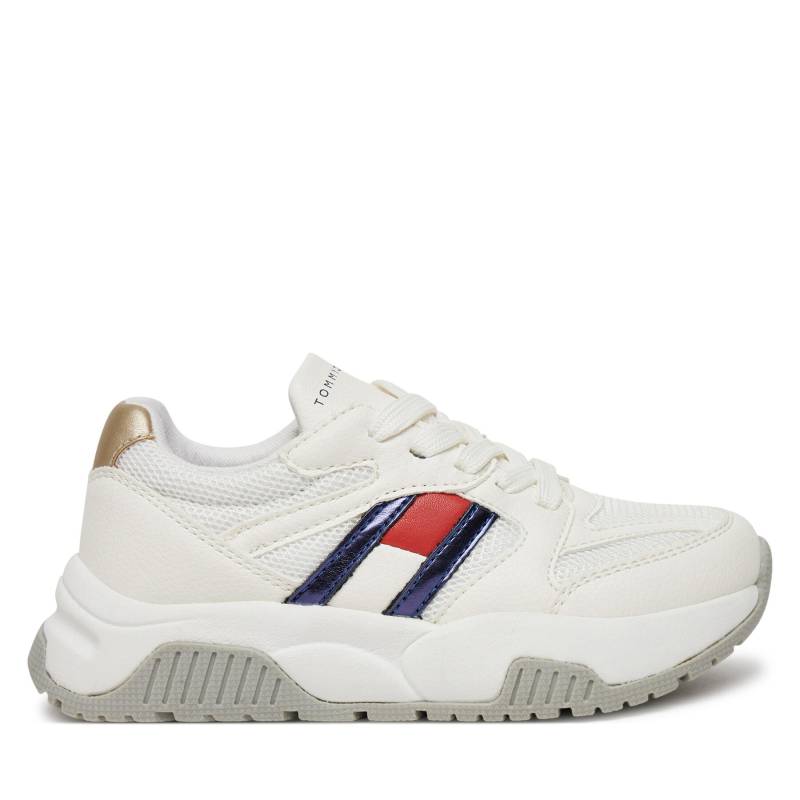 Sneakers Tommy Hilfiger Flag Low Cut Lace-Up Sneaker T3A9-33550-1697 M Weiß von Tommy Hilfiger