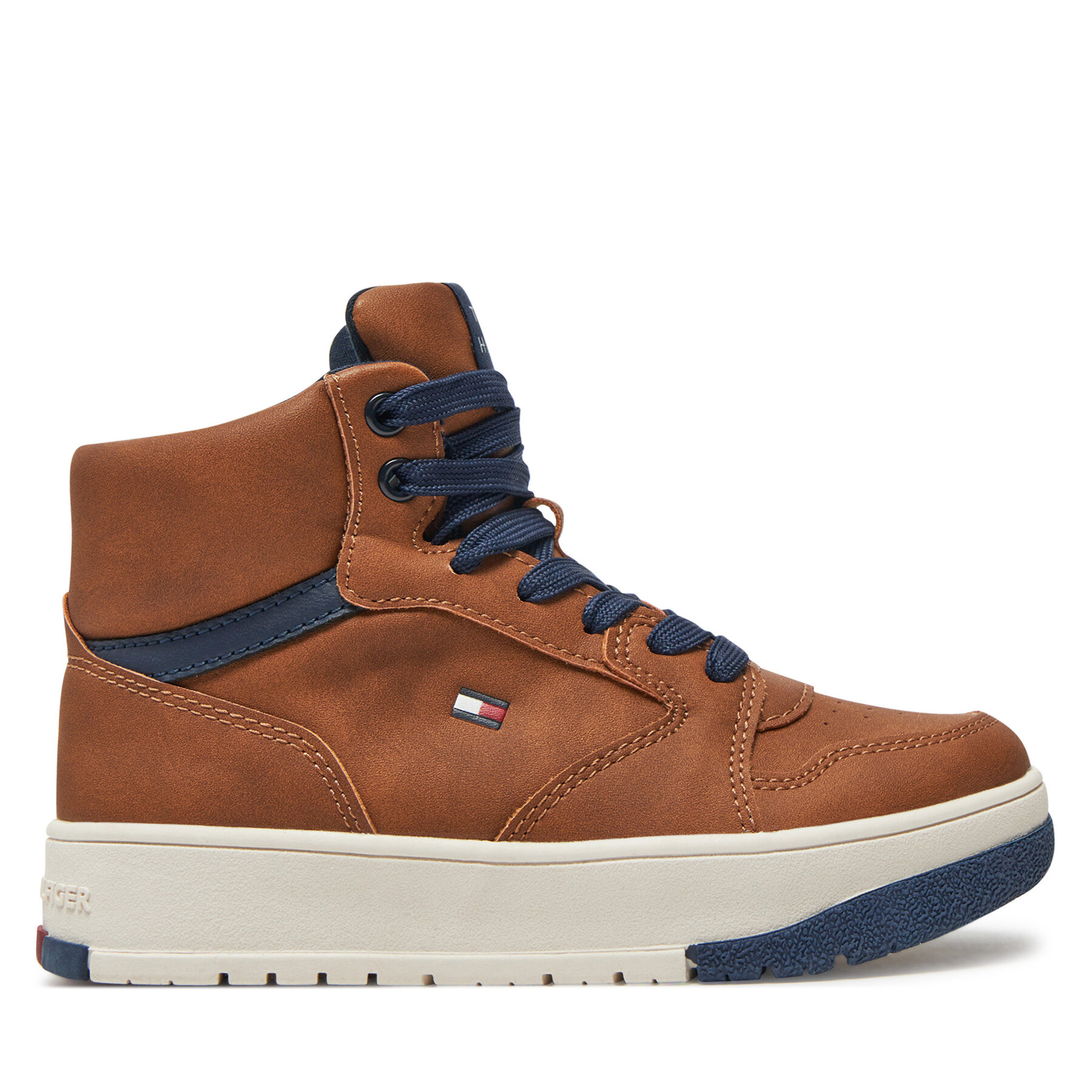 Sneakers Tommy Hilfiger Mid Cutlace-Up Sneaker T3X9-33641-1351 M Braun von Tommy Hilfiger