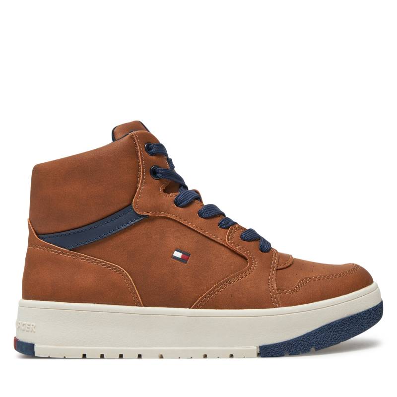 Sneakers Tommy Hilfiger Mid Cutlace-Up Sneaker T3X9-33641-1351 S Braun von Tommy Hilfiger